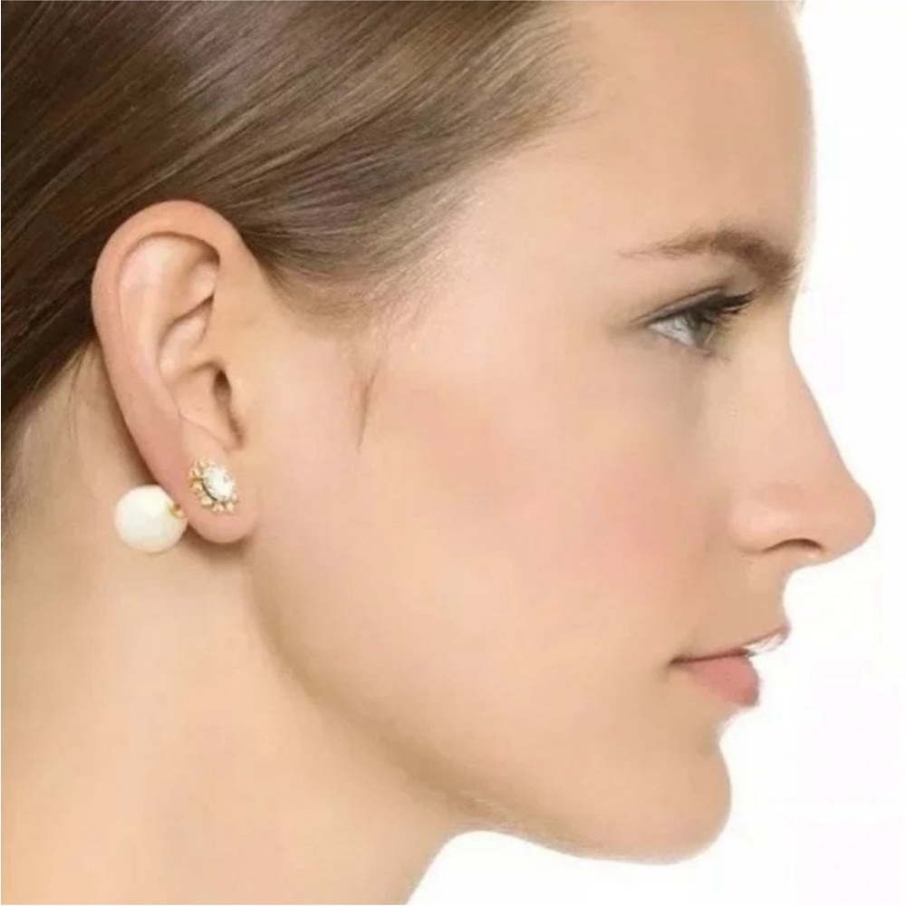 Kate Spade beautiful Reversible crystal and pearls stud earrings - Picture 2 of 10